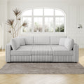 106.3" Soft U-Shaped 6-Person Sofa with Ottoman - Light Gray