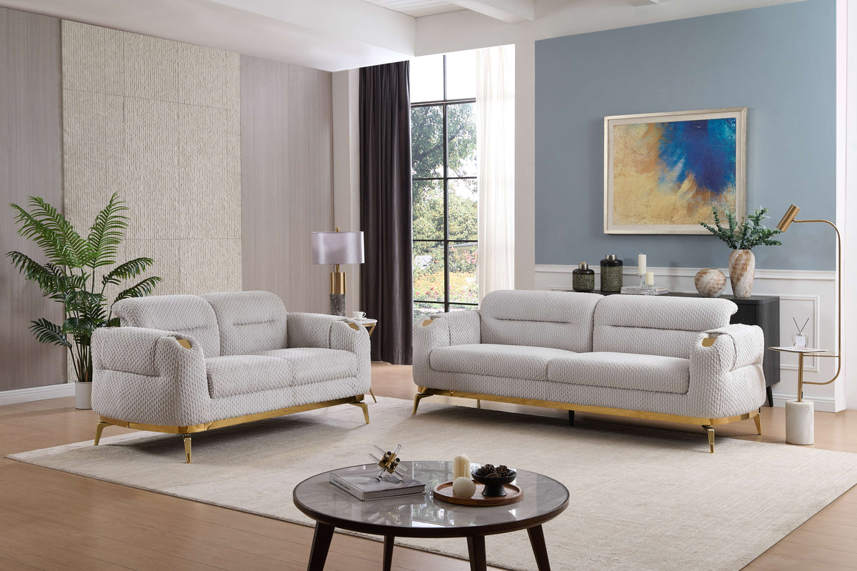 Zoe Modern Style 2PC Living Room Set (Sofa + Loveseat)