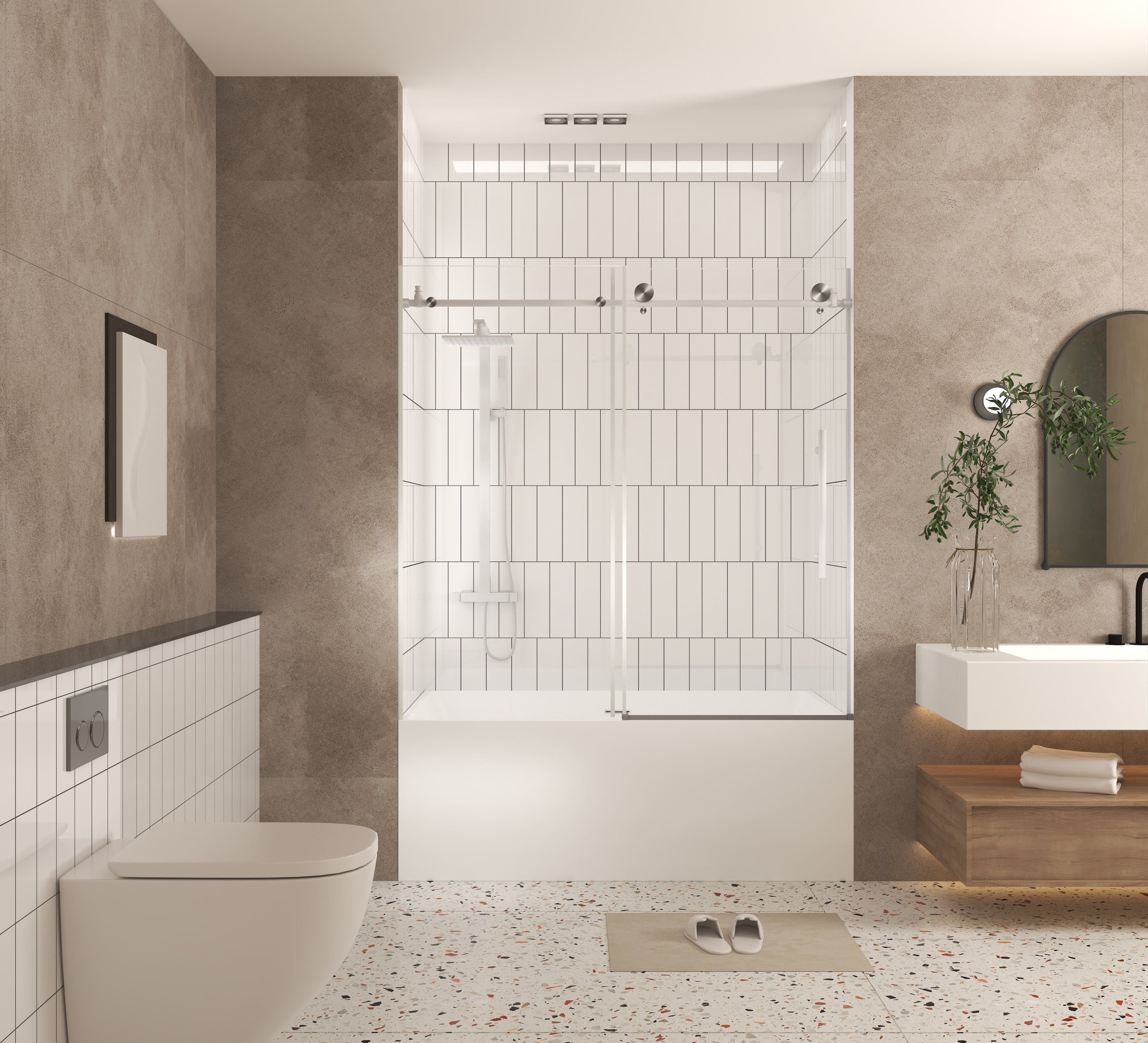 Frameless Shower Door 56-60" W x 60" H