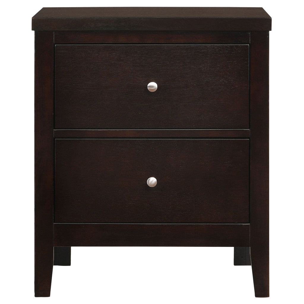 Garrett Cappuccino 2-Drawer Rectangular Nightstand