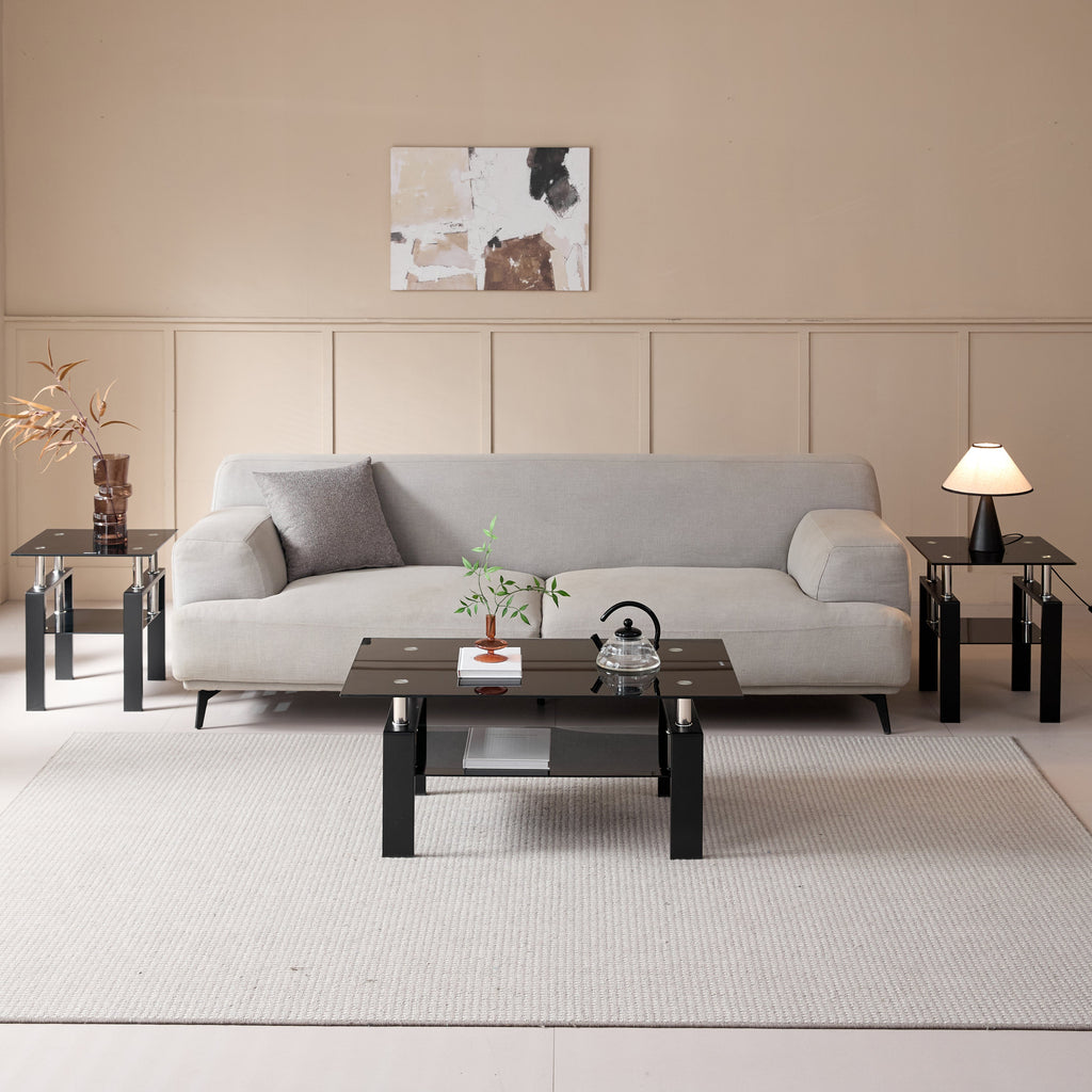 Tempered Black Glass Coffee Table