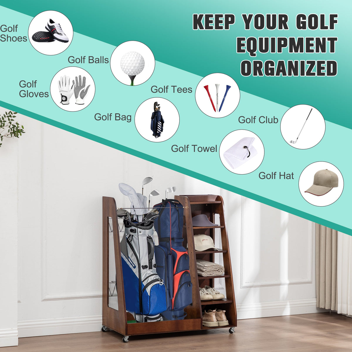 Golf Bag Organizer for Garage