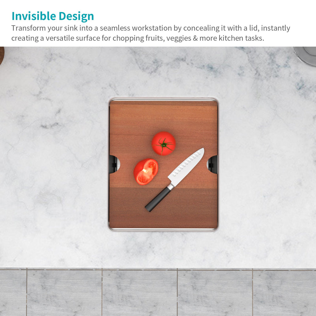 13" Undermount Workstation Bar Sink with Folding Faucet