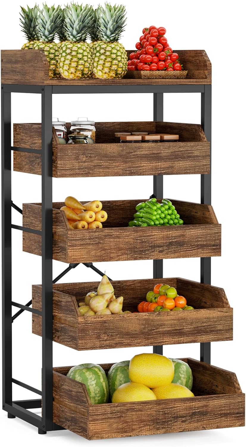 46.06” Tall 5-Tier Rustic Storage Rack