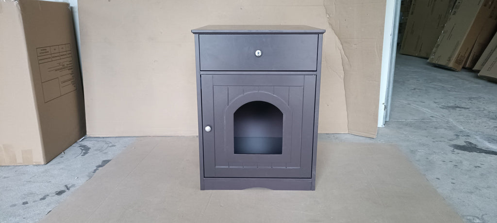 Wooden Pet House Cat Litter Box Enclosure with Drawer