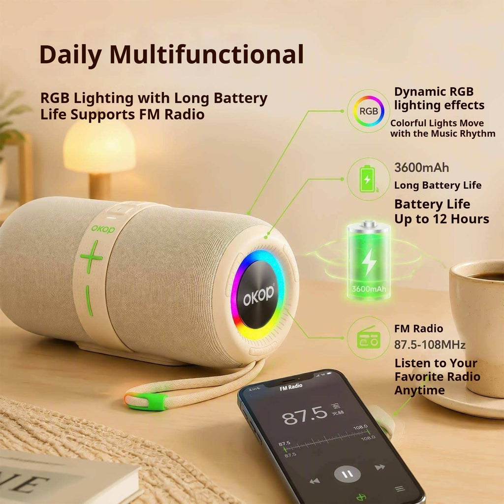 KP-873 Best-selling Wireless Bluetooth Speaker Featuring RGB Lighting A Portable Handle Long Battery Life And High Power Output Factory Stock Available
