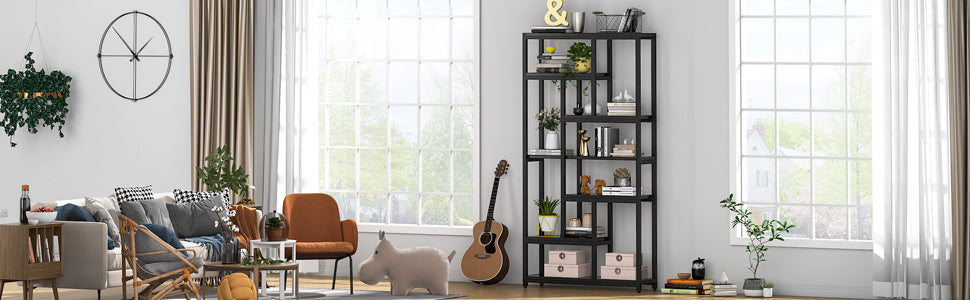 78.7" Extra Tall 7-Tier Industrial Bookcase