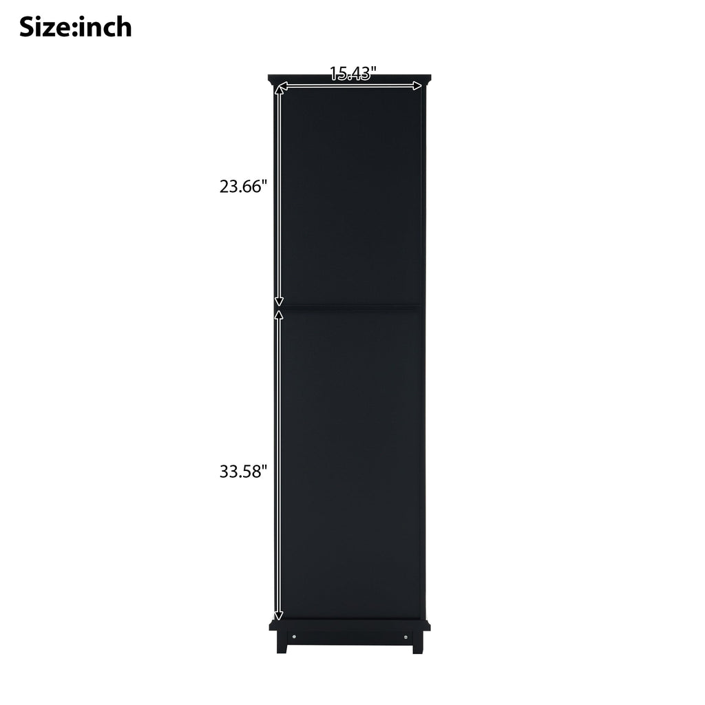 63" Tall Bathroom Storage Cabinet with Glass Doors