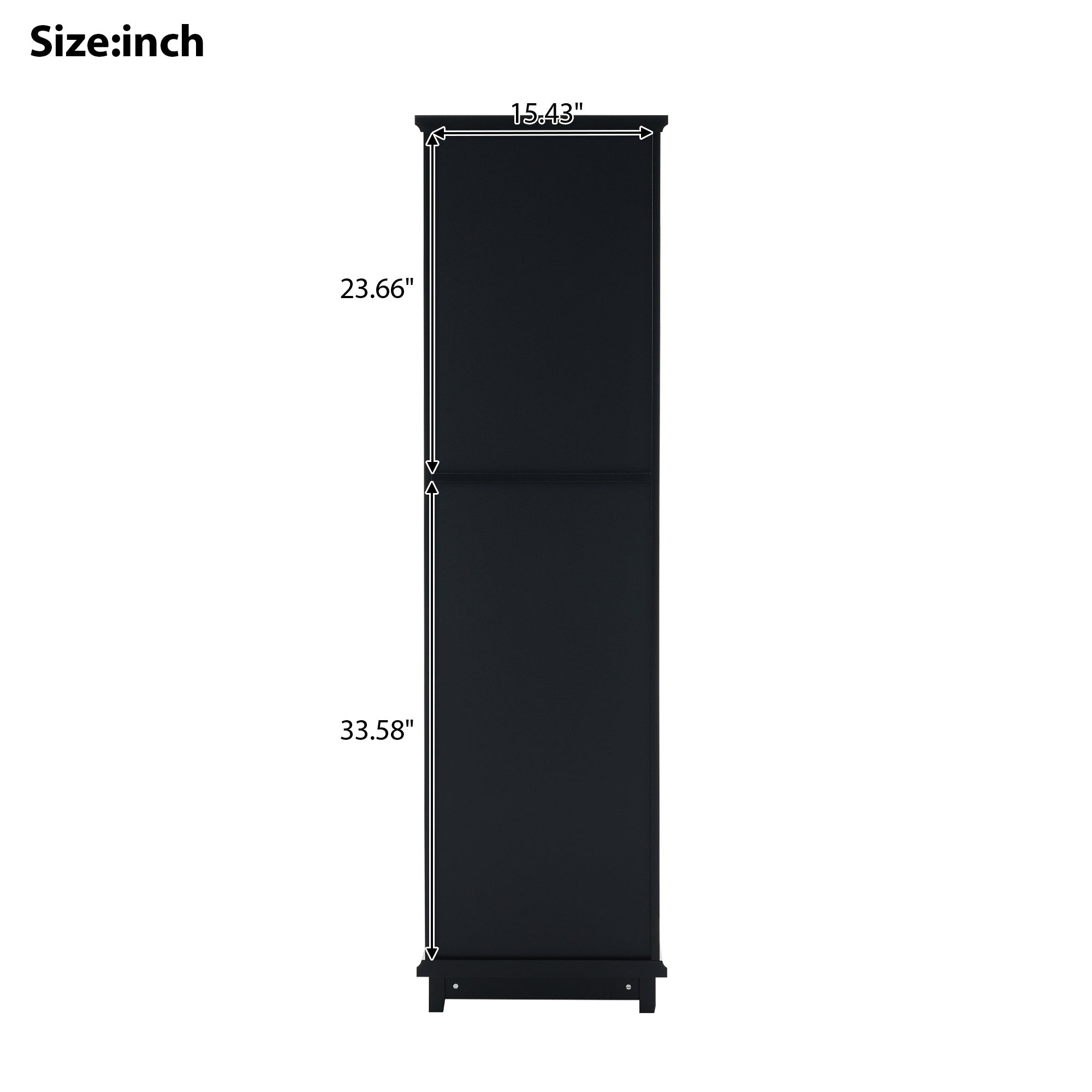 63" Tall Bathroom Storage Cabinet with Glass Doors
