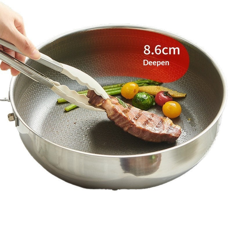 Home-use Flat-bottomed Genuine Titanium Non-stick Frying Panno Coating Required