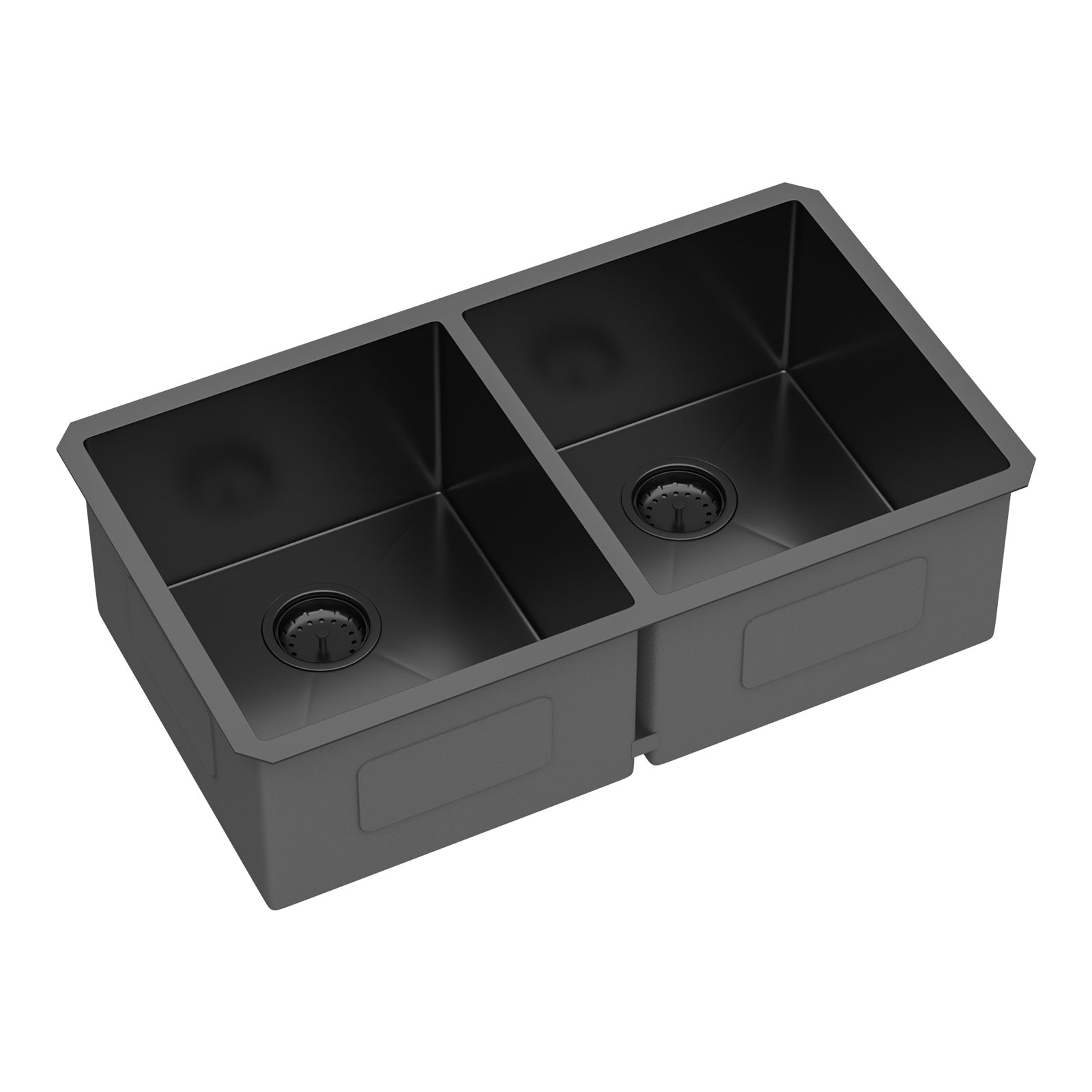 Double Bowl Undermount Sink - 33"x19"x10" Gunmetal