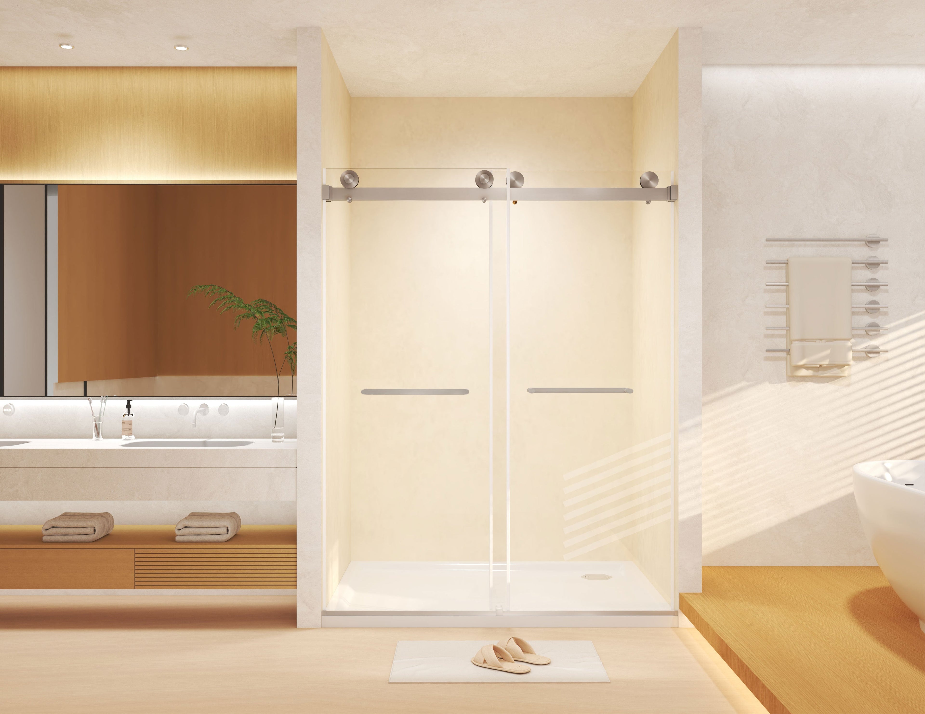 Frameless Double Sliding Shower Door