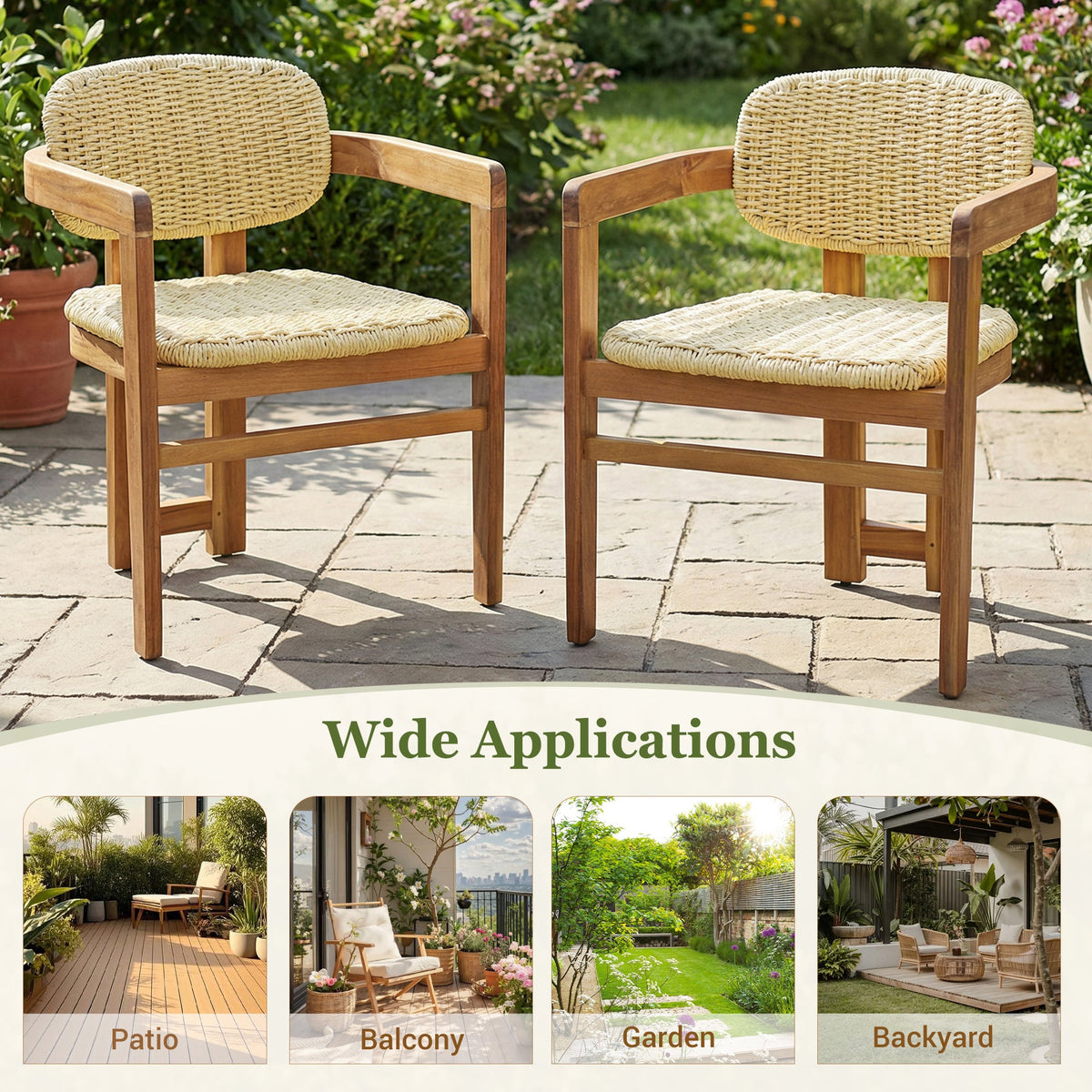 Outdoor Woven Rattan Chair Set