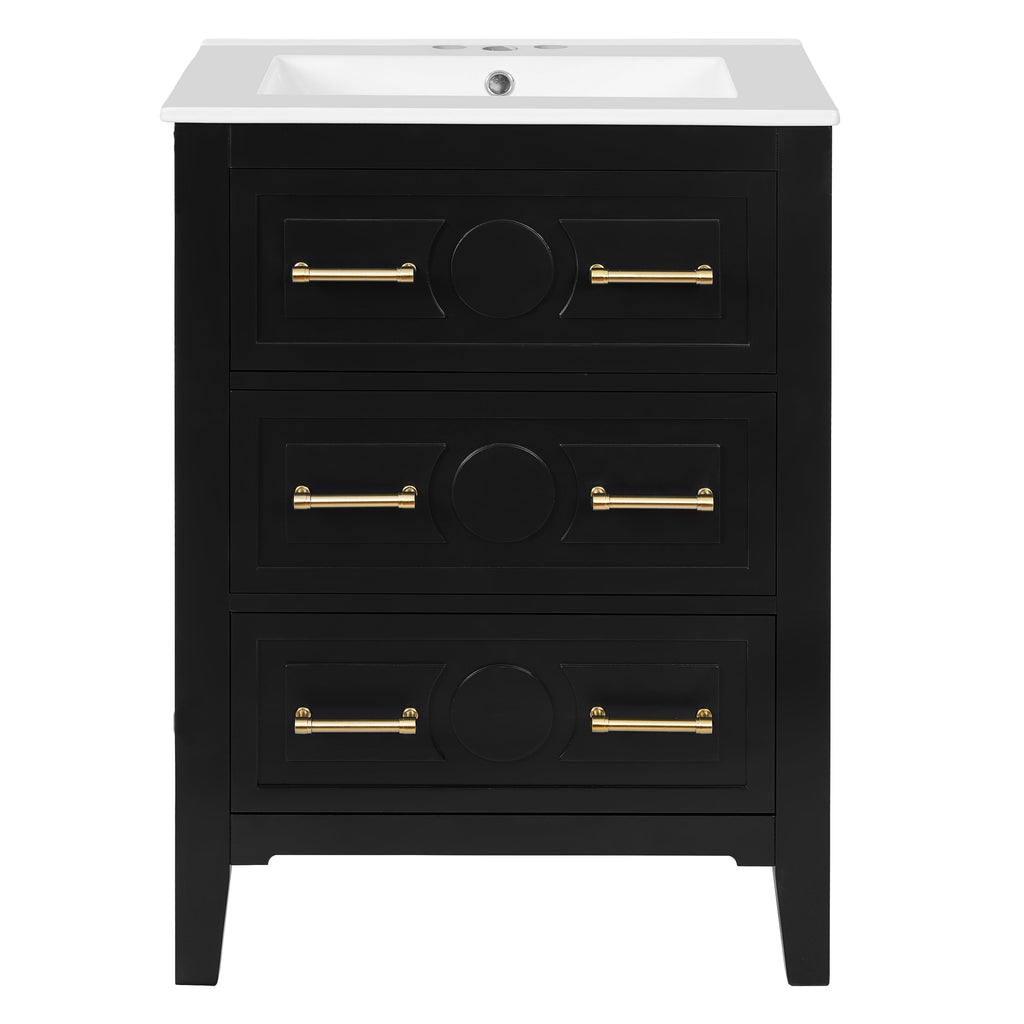 24'' Bathroom Vanity with Ceramic Sink Combo