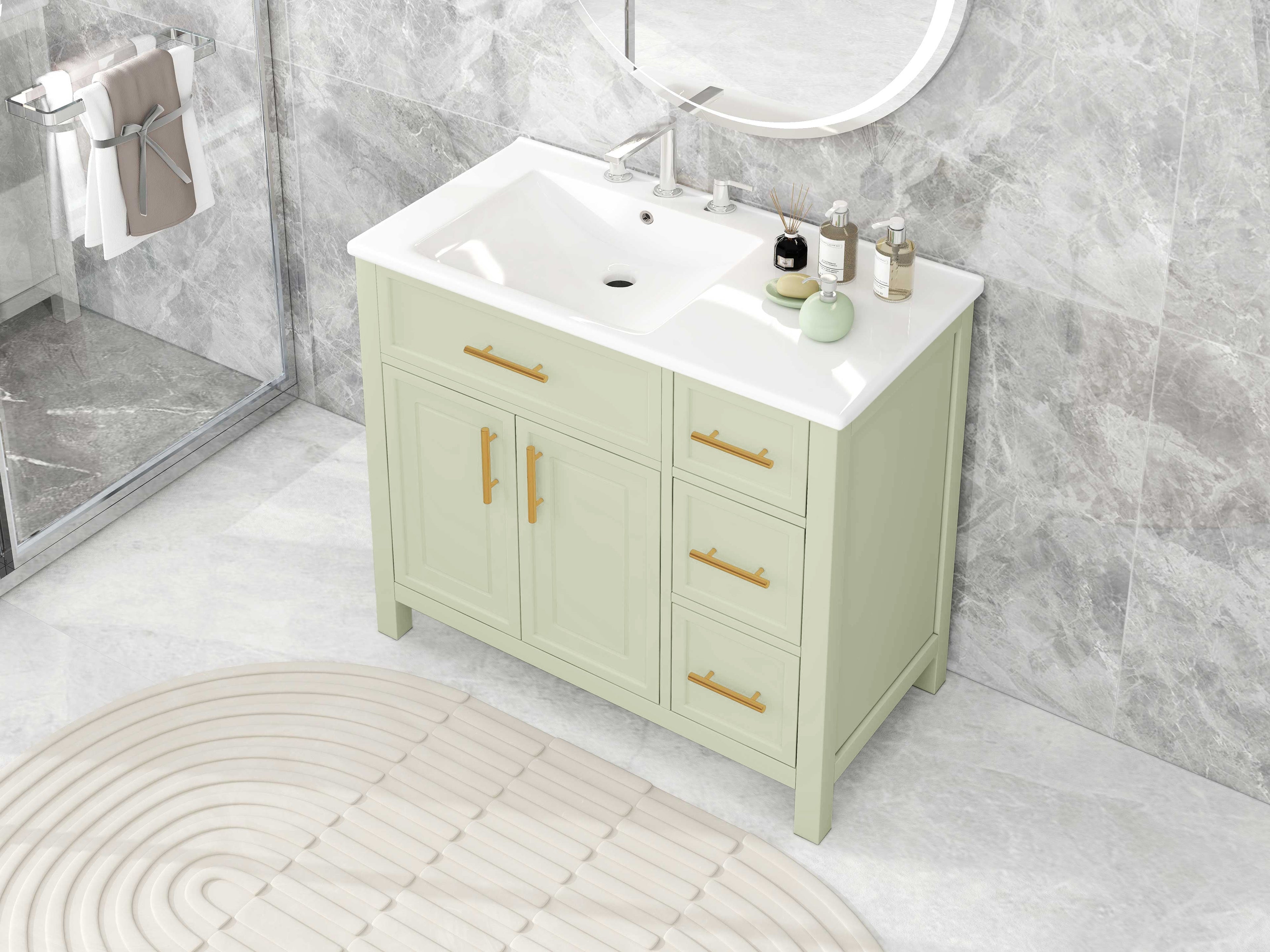 36" Bathroom Vanity with Sink Top