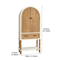Arched Flower Carved Door Accent Sideboard Cabinet