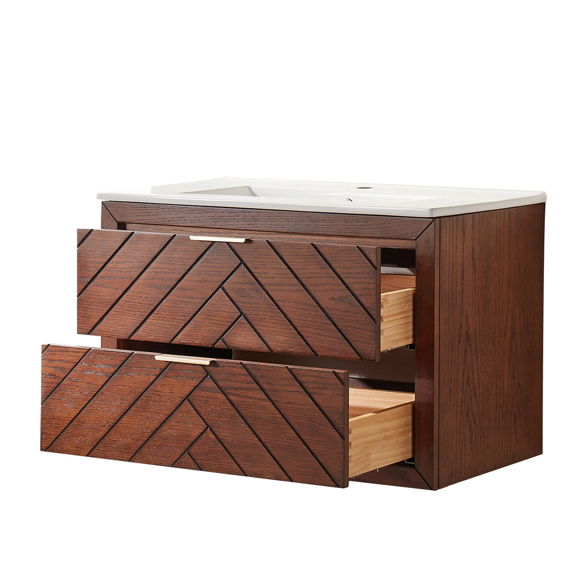 30" Pre-Assembled Wall Mounted & Floating Single Vanity Cabinet