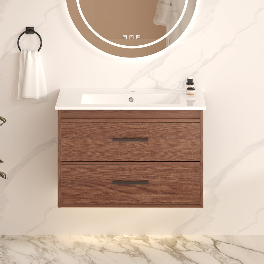 30" Reddish Brown Bathroom Vanity