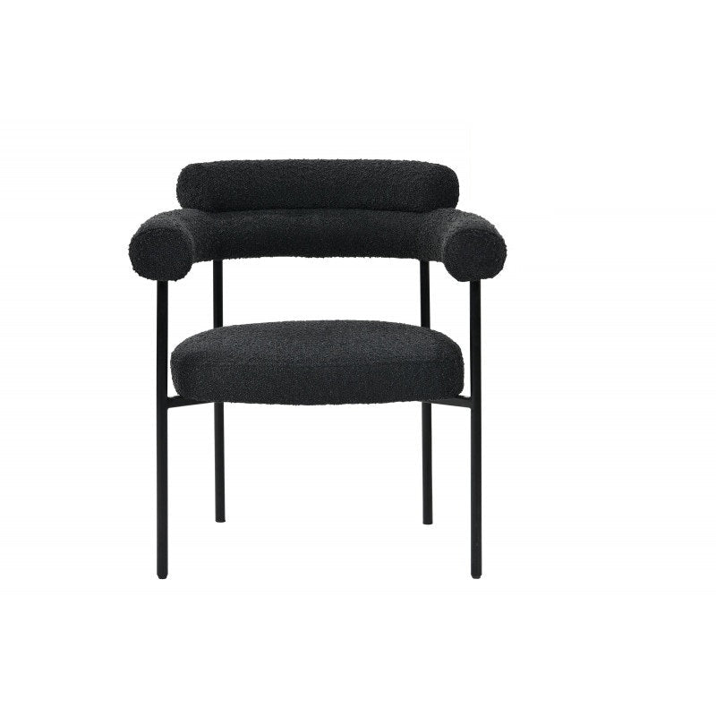 Set of 2 Boucle Fabric Kitchen Dining Chair with Armrest
