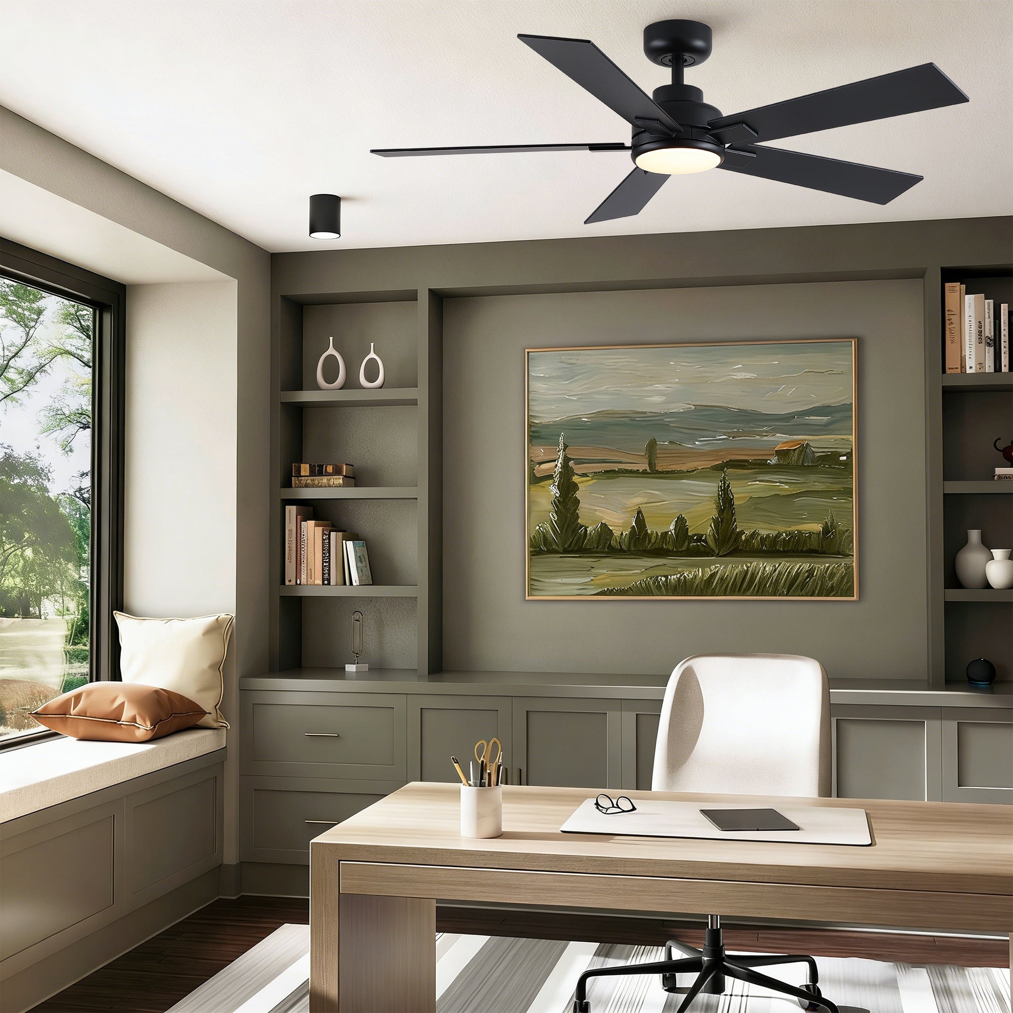52" Matte Ceiling Fan with Light