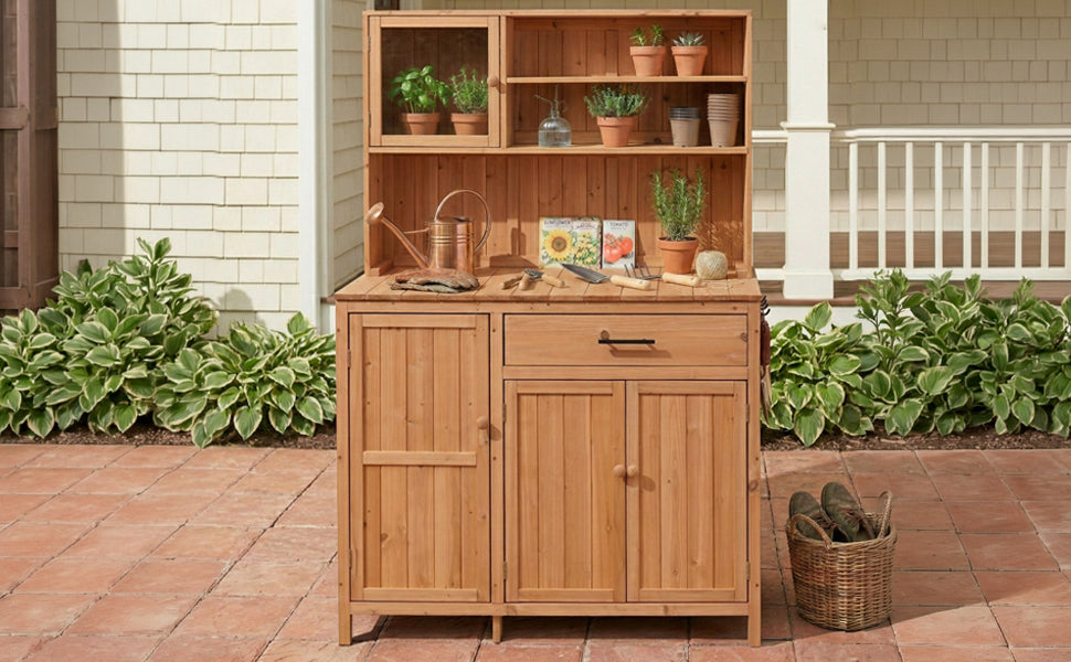 TOPAMX Potting Bench with Hutch