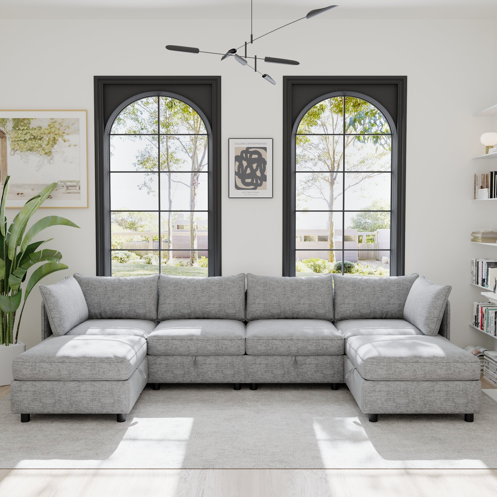Modular Sectional Sofa, Convertible with Storage