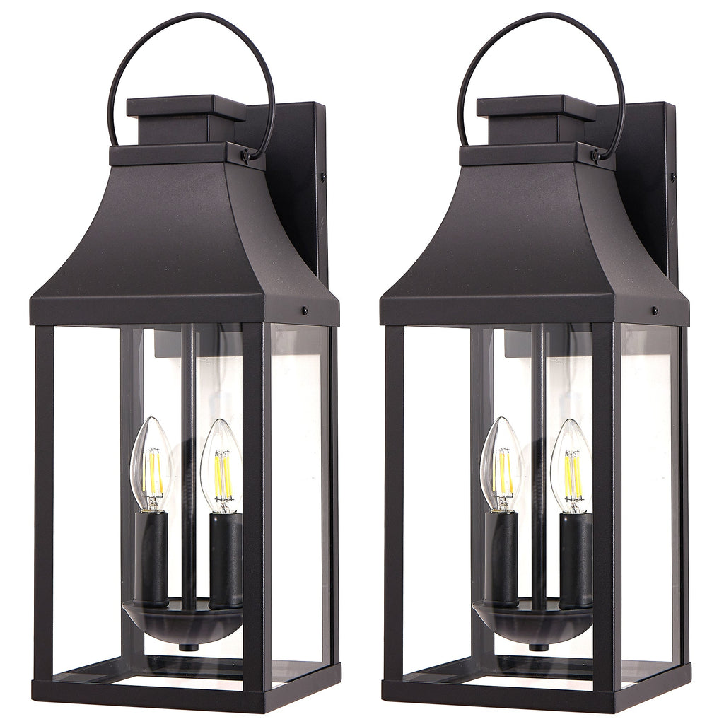 20'' Outdoor Wall Light, 2-Pack Porch Light Outdoor Wall Sconce Lantern