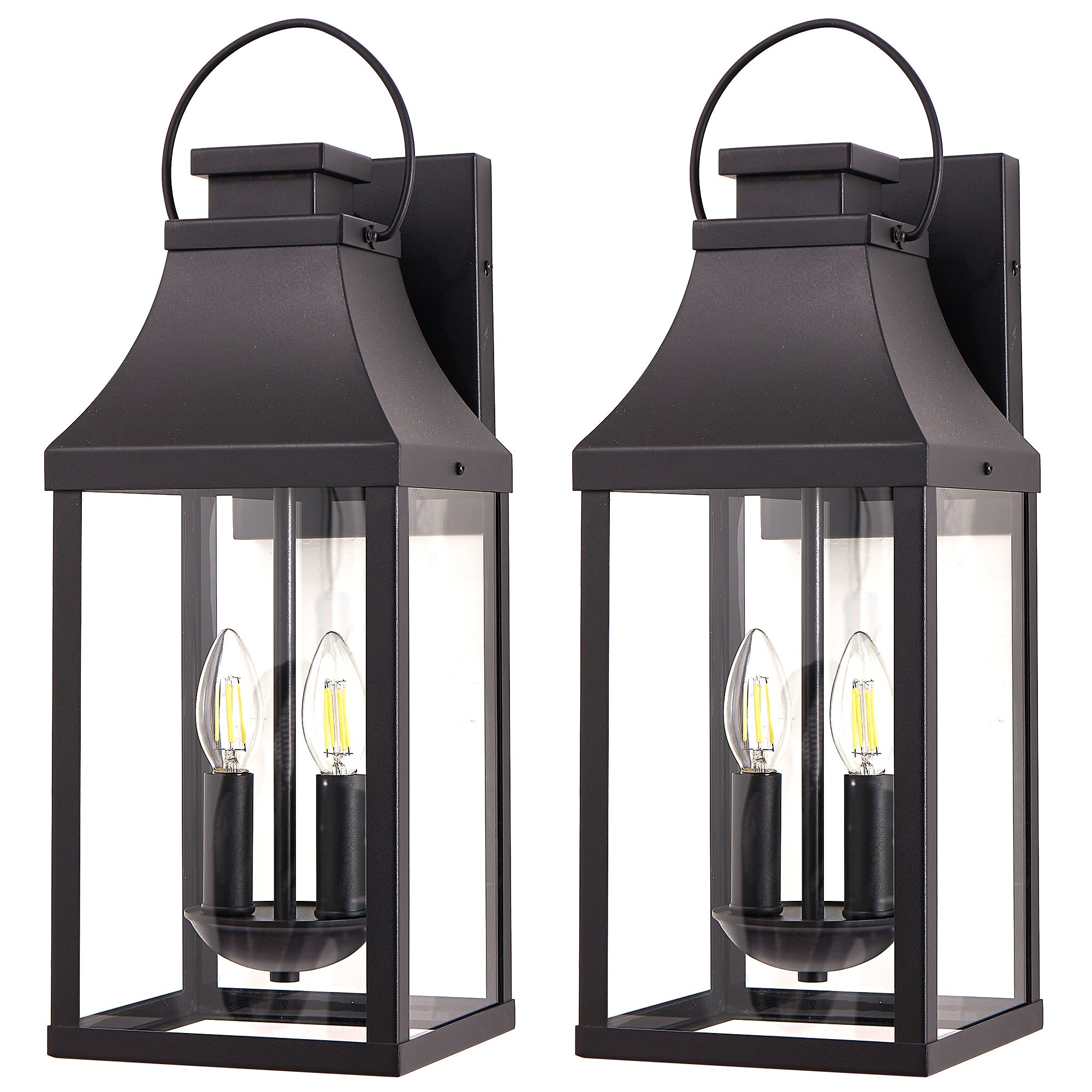 20'' Outdoor Wall Light, 2-Pack Porch Light Outdoor Wall Sconce Lantern