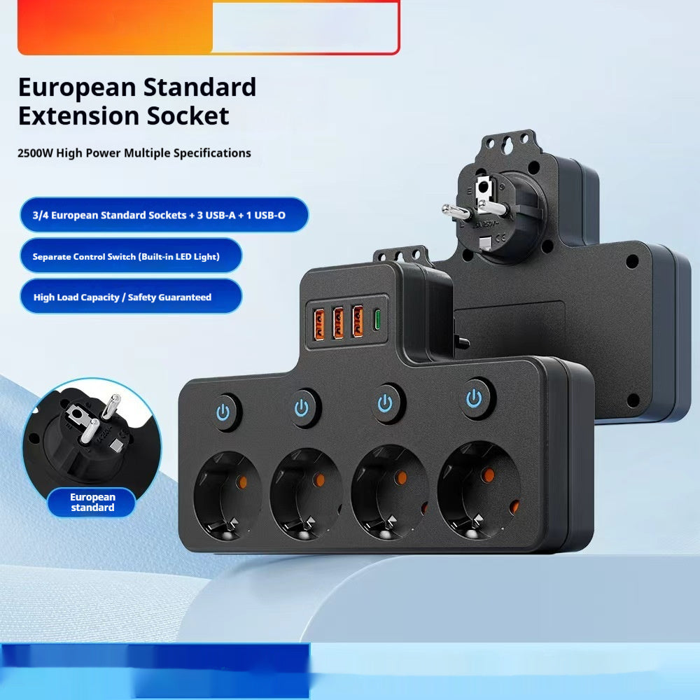 European Standard Multi-plug Household Power Row Plug