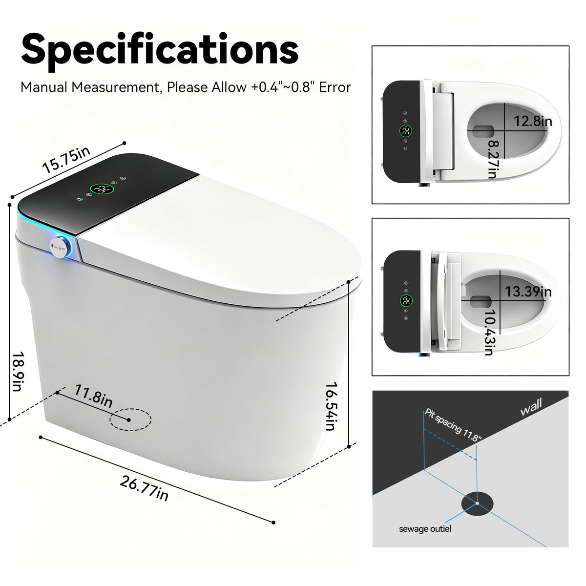 Smart Toilets with Heated Bidet Seat