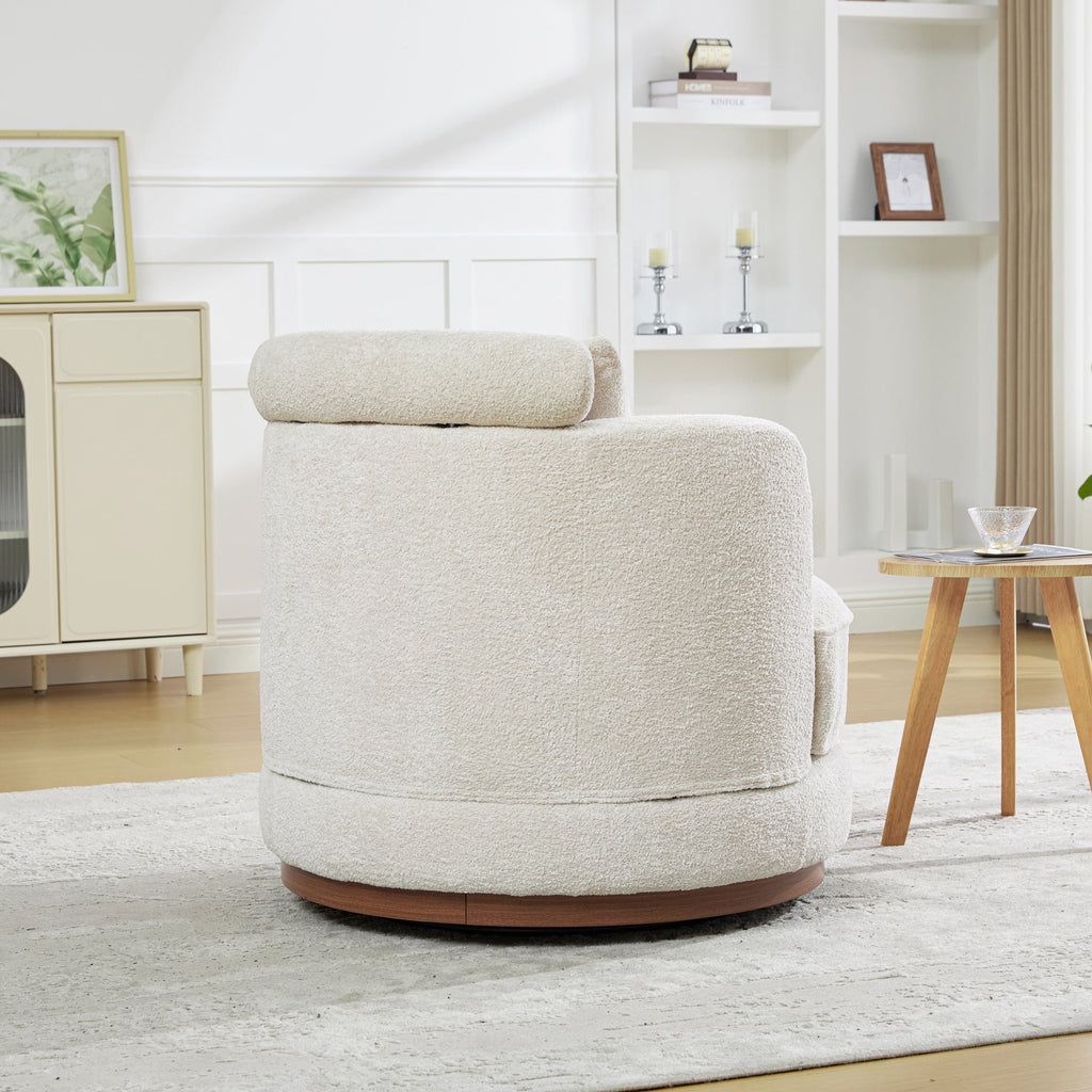 33.86"W Swivel Barrel Chair with Chenille