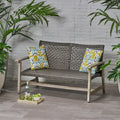 Hampton Outdoor Acacia Wood Wicker Loveseat