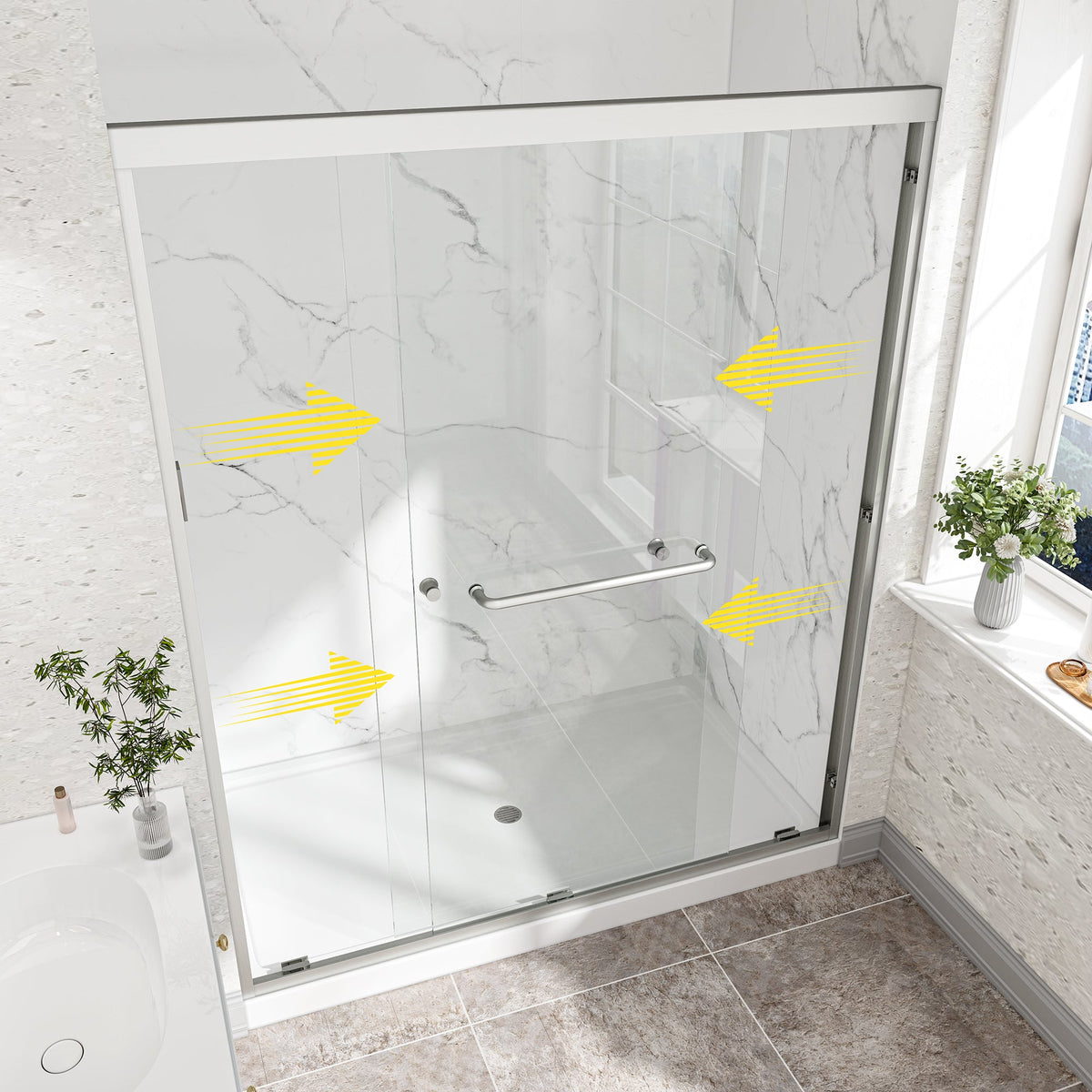 55"-60" W x 72" H Matte Shower Doors
