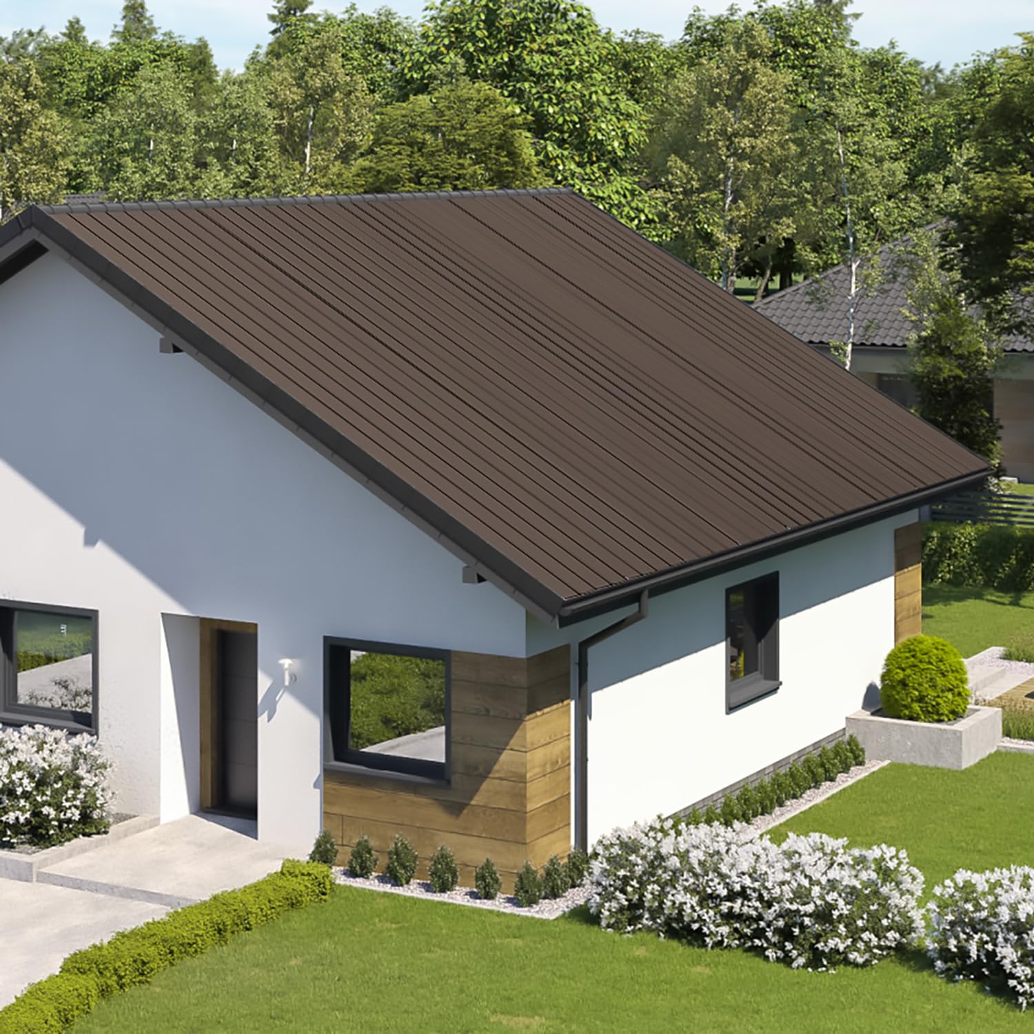 20 Pcs Metal Roofing Panels - Galvanized Steel Corrugated Roof Panels
