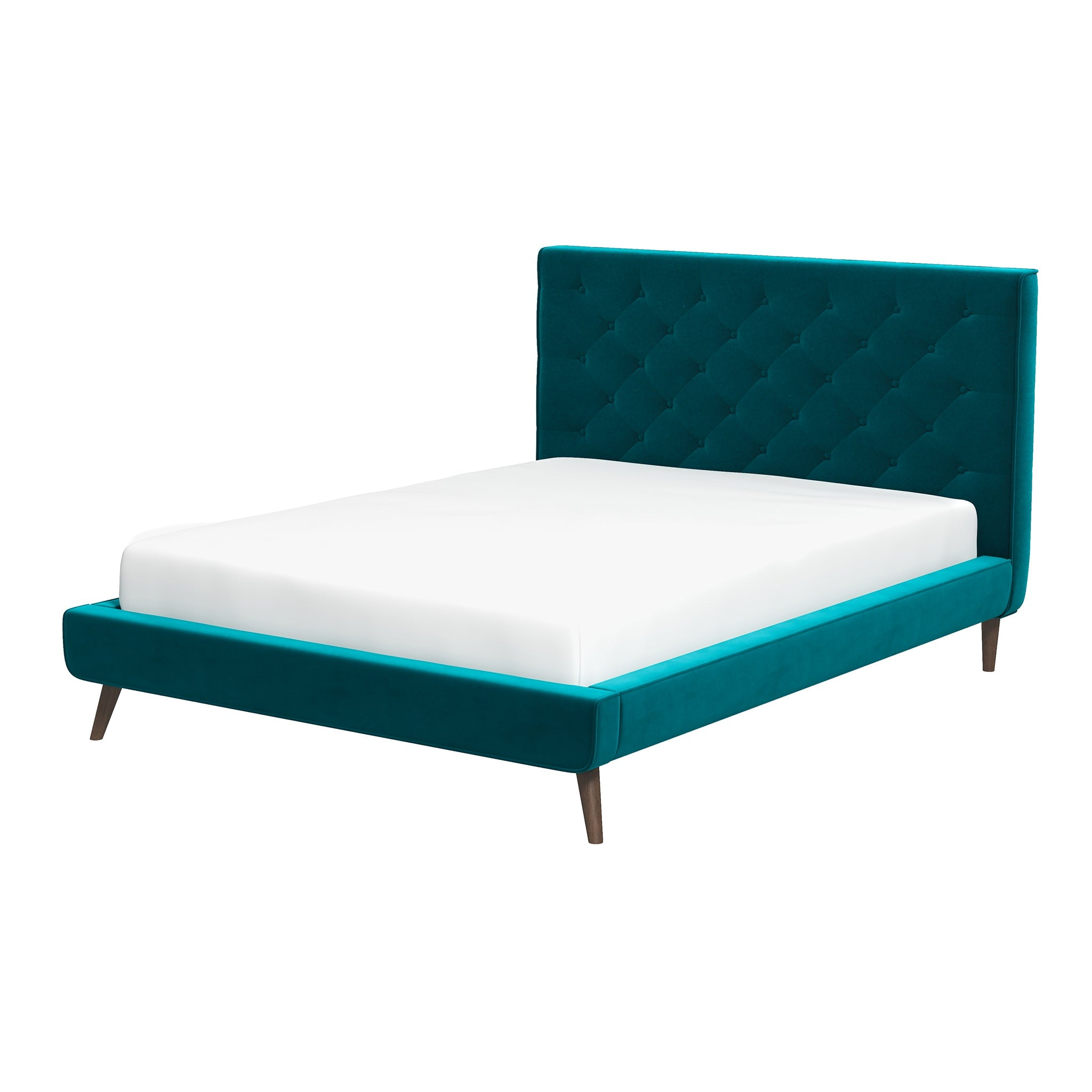 Dillon Velvet Platform Bed Queen