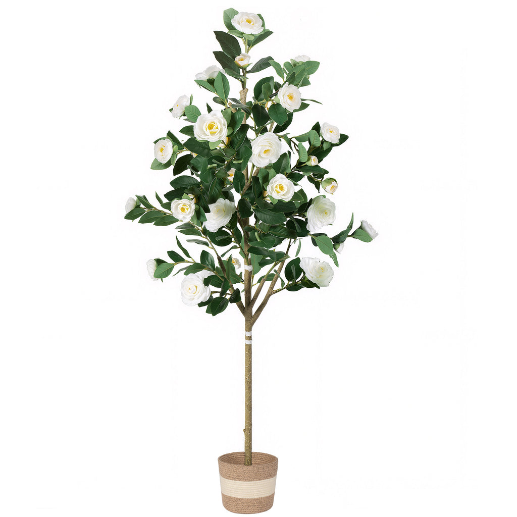 Artificial Camellia Tree 5-FT - Faux Plants Indoor Decoration