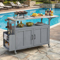 Foldable Outdoor Kitchen Island with Lockable Wheels