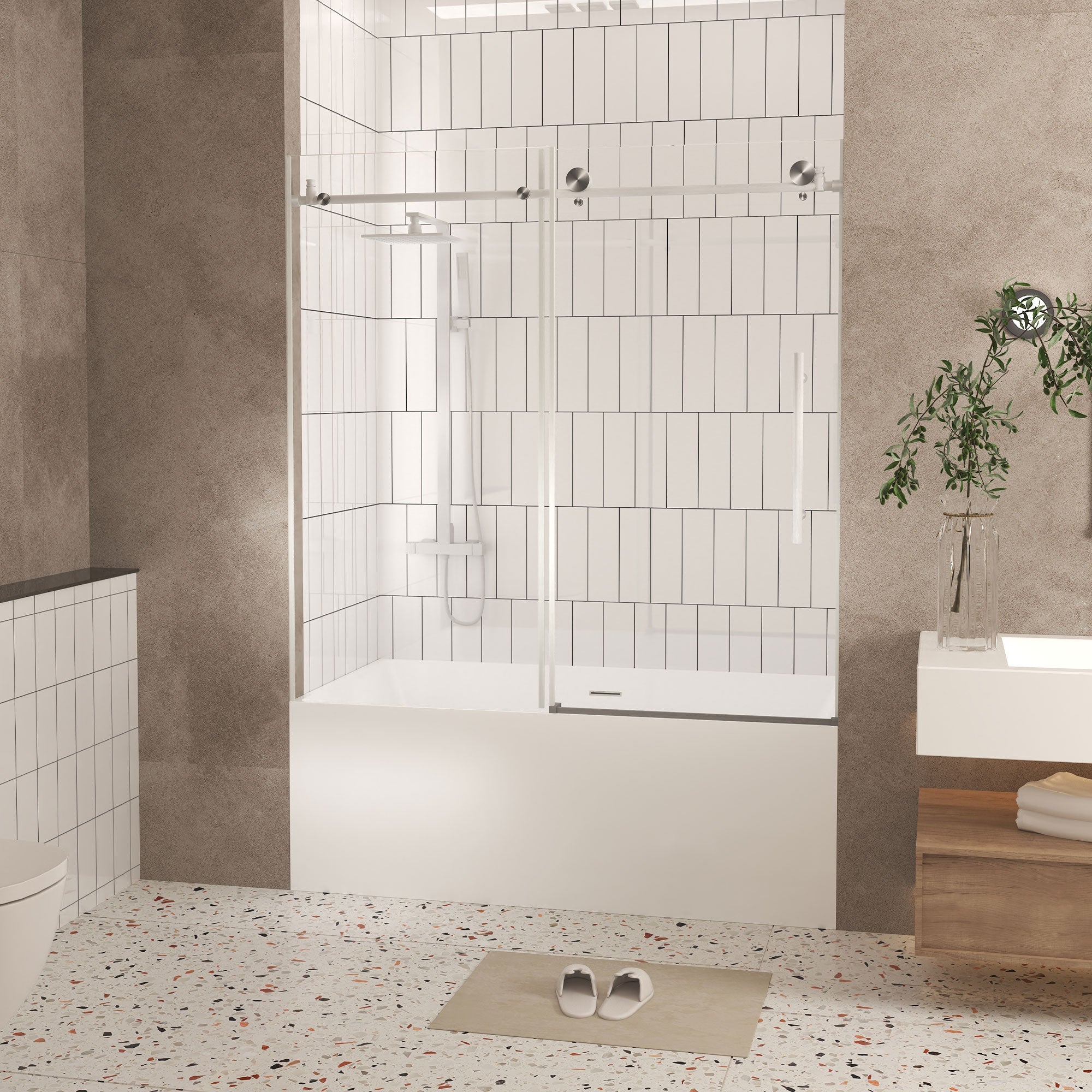 Frameless Shower Door 56-60" W x 60" H