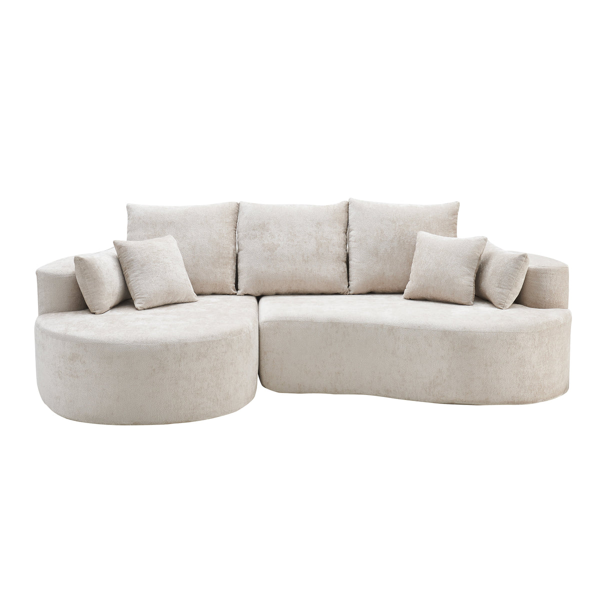 106 in. 2-Piece Fabric Cloud Curved Sectional Sofa with Chaise