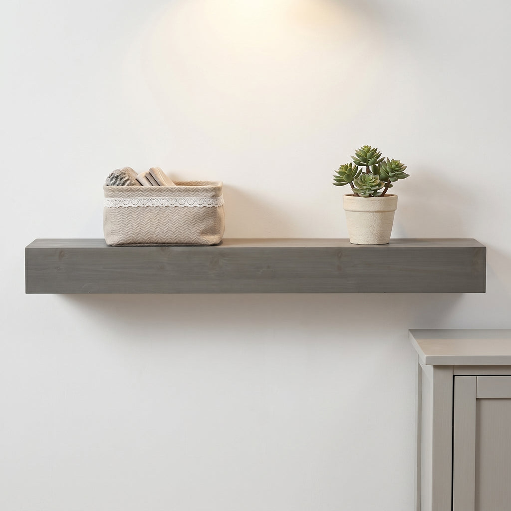 72" Fireplace Mantel Fir Wood Wall-Mounted Shelf