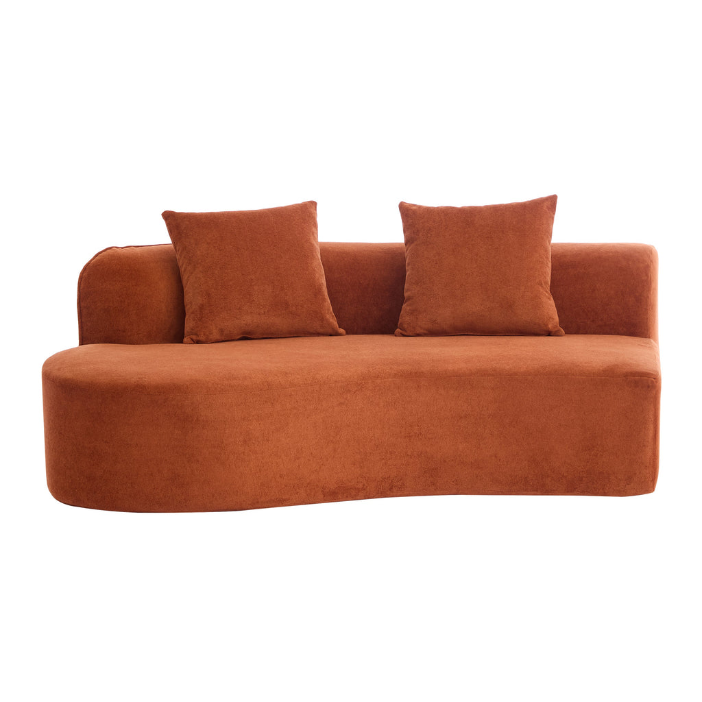 126" Curved Sectional Sofa (Dark Orange-D28 Full Foam)