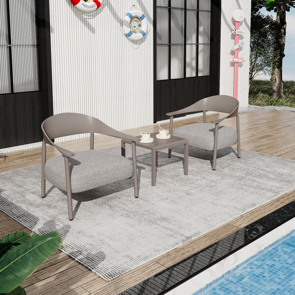 Summer Modern 2-Piece Accent Chair Set with Coffee Table