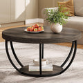 31.7” Round Coffee Table with Storage