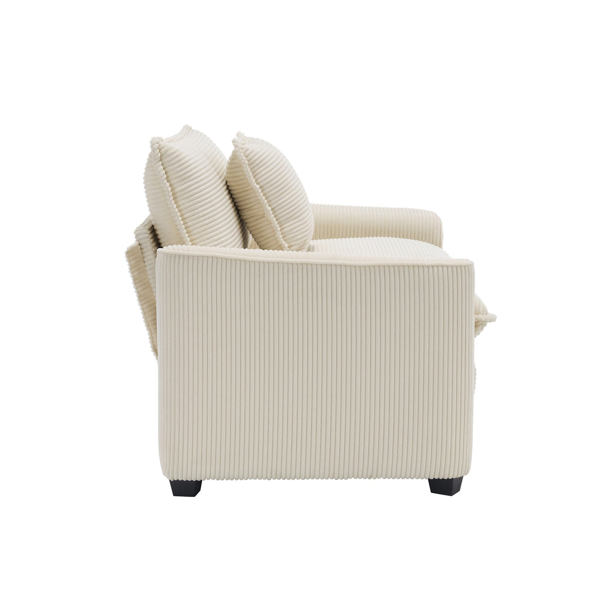 Mid-Century Modern Set of 2 Sofas with One 3-Seater Sofa and One Single Accent Chair