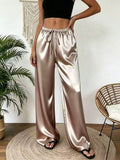 Relaxed stretch acetate wide-leg women's trousers