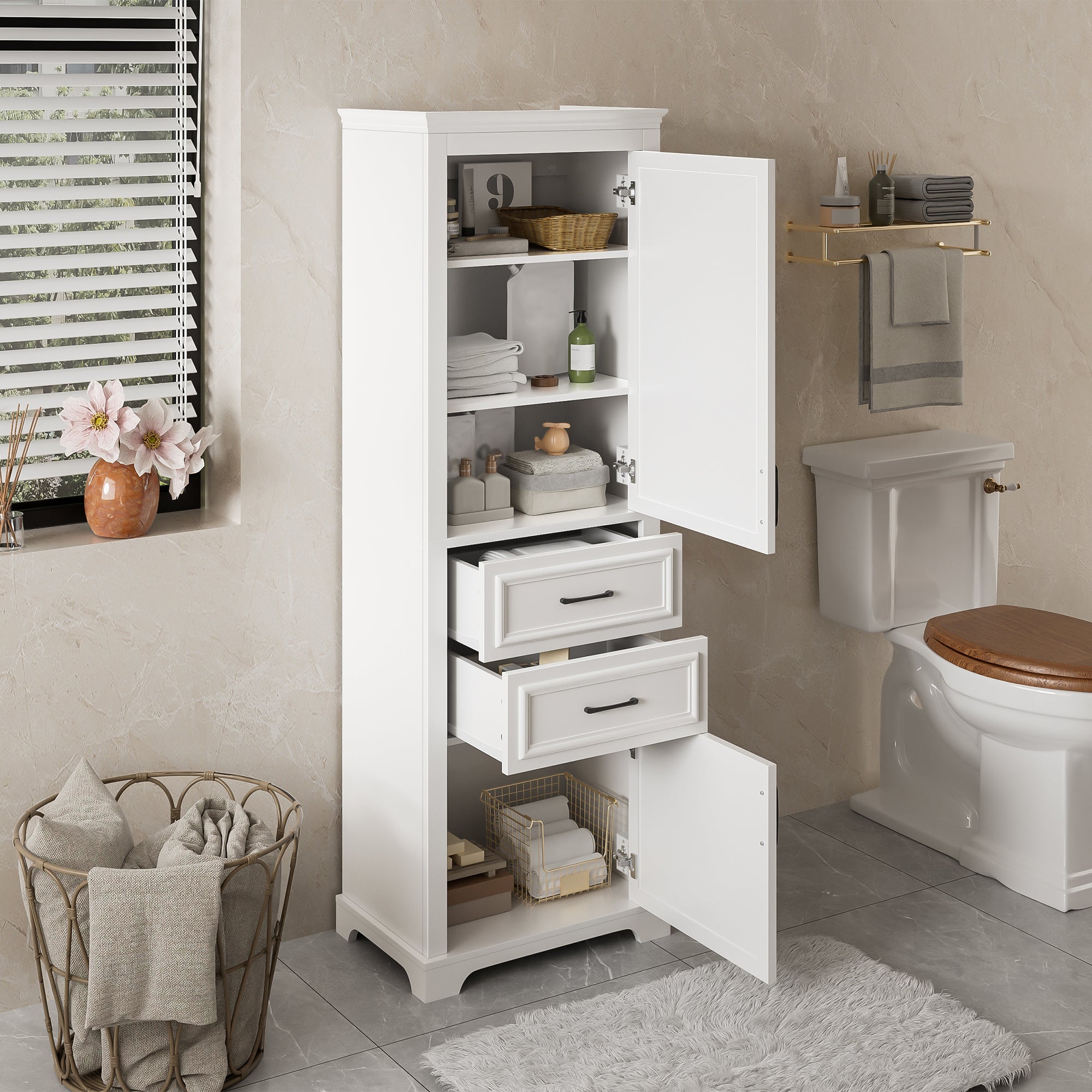71-Inch Tall Freestanding Bathroom Vanity