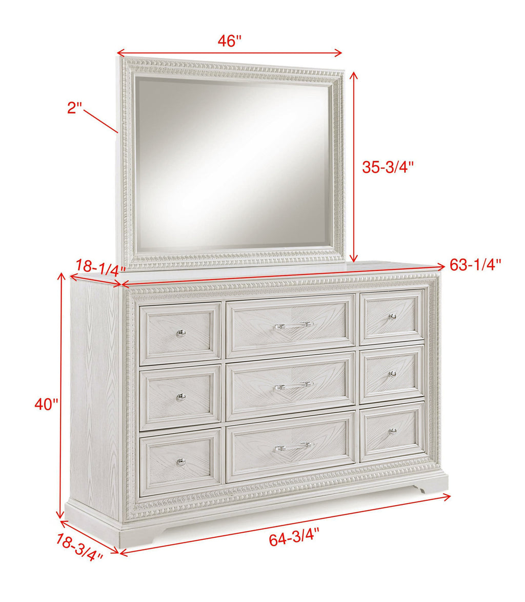 1pc Traditional 6-Drawer Storage Dresser Antique