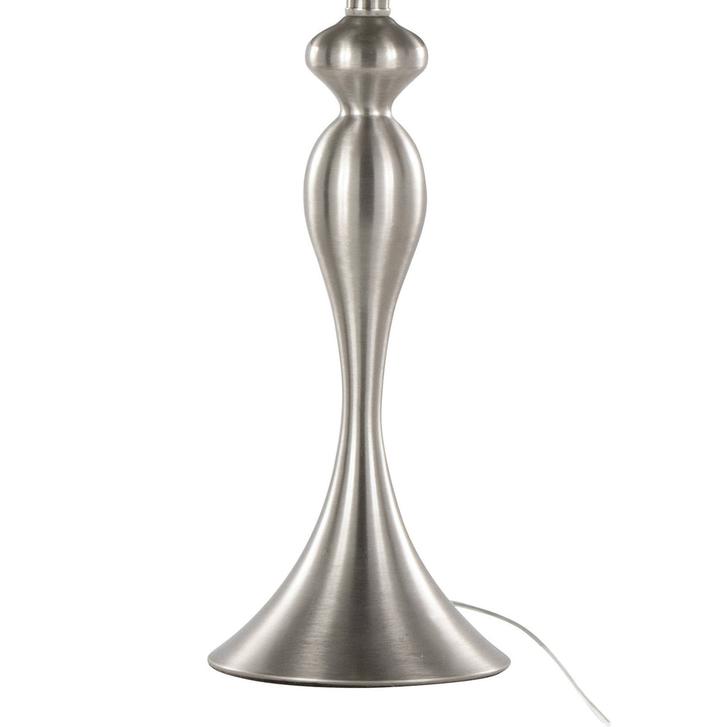 27" Contemporary Metal Table Lamp in Brushed Nickel