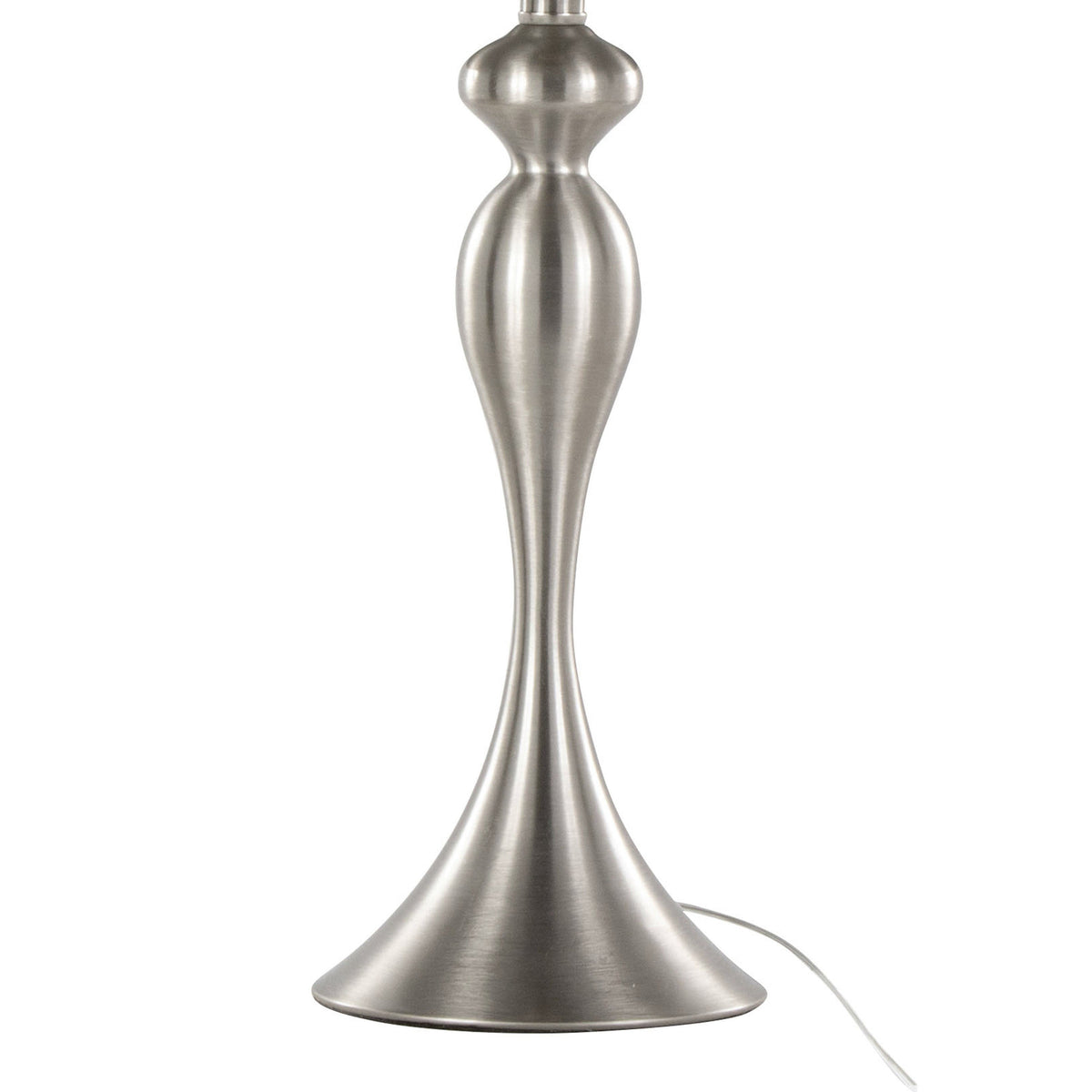 27" Contemporary Metal Table Lamp in Brushed Nickel