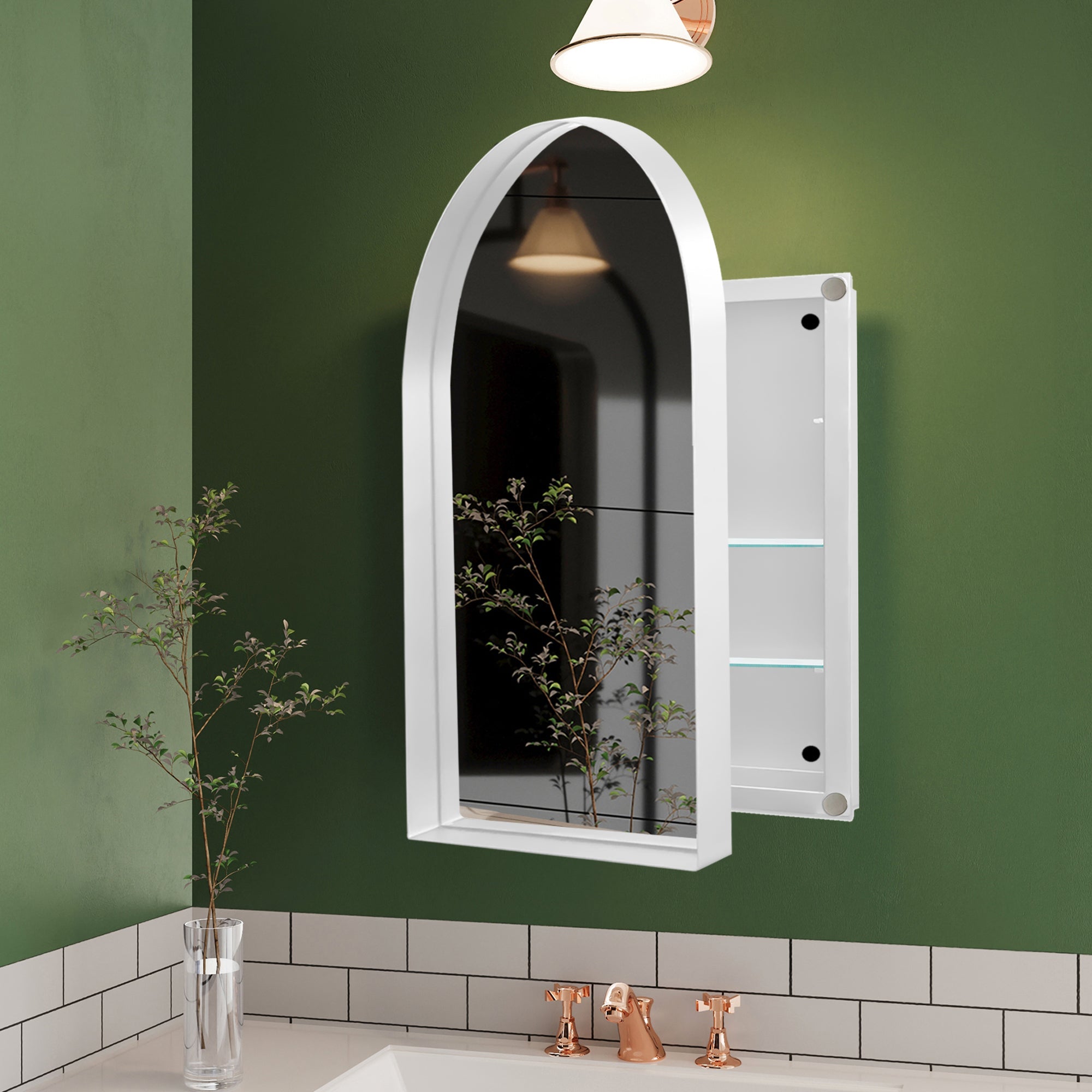 24x36 Inch Arched Recessed Medicine Cabinet